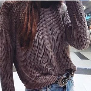 Brandy Melville Purple Cable Knit Sweater